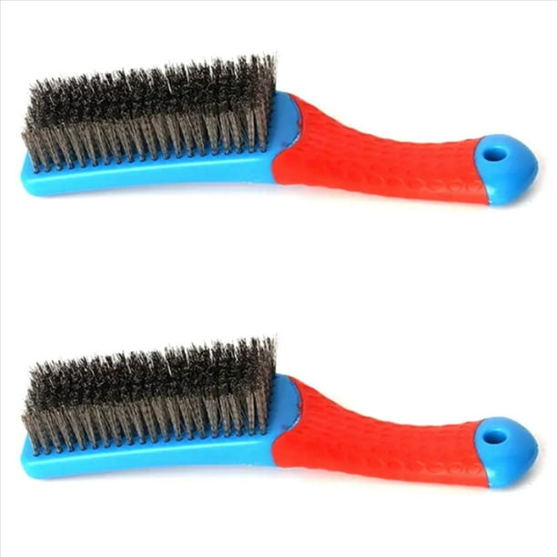 2X Cepillo de Alambre Profesional para el Hogar, Cepillo de Acero Metálico Que No Se Desprende, Cepillo de Limpieza Multiusos para Eliminación de Óxido y Bruñido