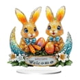 thumbnail image 1 of Decoración acrílica de conejitos de Pascua, exhibición de escritorio, regalo Ideal, fácil instalación, letrero plano 2D, decoración de Pascua para 199 cm x 20 cm, 1 of 8