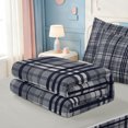 thumbnail image 5 of Erosebridal Minimalist Stripe Zipper Twin Comforter Sets with Fitted Sheet and 2 Pillowcases,Modern Lines Zipper Bedding Set,Light Gray Reversible,4 Pieces, 5 of 7