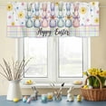 thumbnail image 6 of Valances for Windows Easter Polka Dot Bow Rabbit Rod Pocket Short Curtain for Bathroom Living Room Bedroom Spring Flower Colorful Check 1 Panel 42x12in, 6 of 9