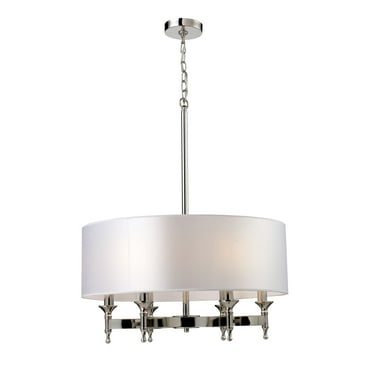 Elk Home  Pembroke 6 Light Chandelier, Transitional, Polished Nickel