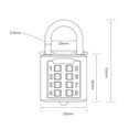 thumbnail image 2 of Padlock for Locker Combination Thick Push Button Lock with 8 Digits Combination Zinc Alloy Body for Holes within 5.5mm Diameter, 2 of 2