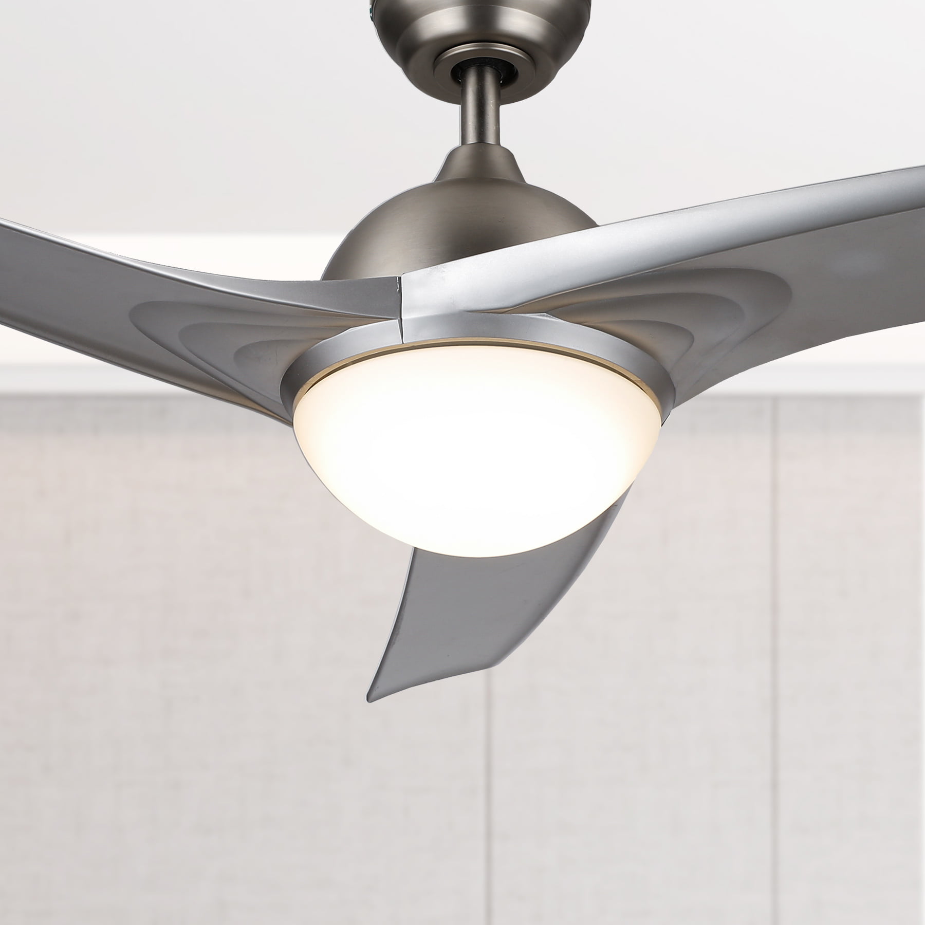 Modern 48" Reversible Ceiling Fan Lamp LED Light Remote Stainless Chandelier Fan 