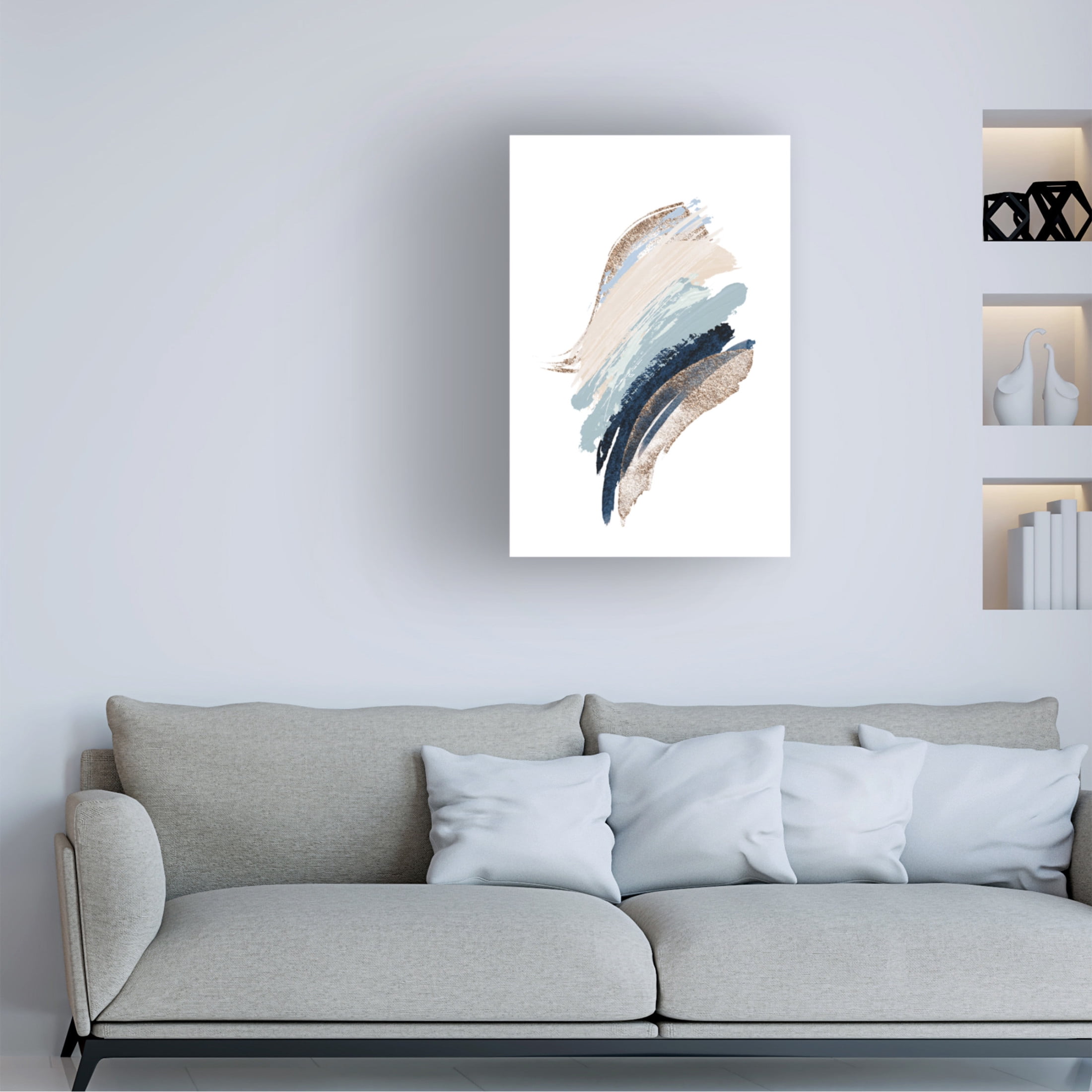 Trademark Fine Art Sally Ann Moss Smooth Shapes 1 Canvas Wall Art