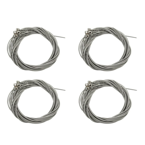 16 Piezas Cuerdas para Bajo de Acero Inoxidable Accesorios Piezas de Guitarra Bajo Cuerda de Guitarra Calibre Plateado