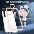 thumbnail image 3 of Clear Case for Samsung Galaxy S23 Plus, Magnetic [Compatible with Magsafe] with 360° Rotatable Ring Kickstand Slim Transparent Men Women Shockproof Protective Phone Cover for Galaxy S23 Plus, Pink, 3 of 7