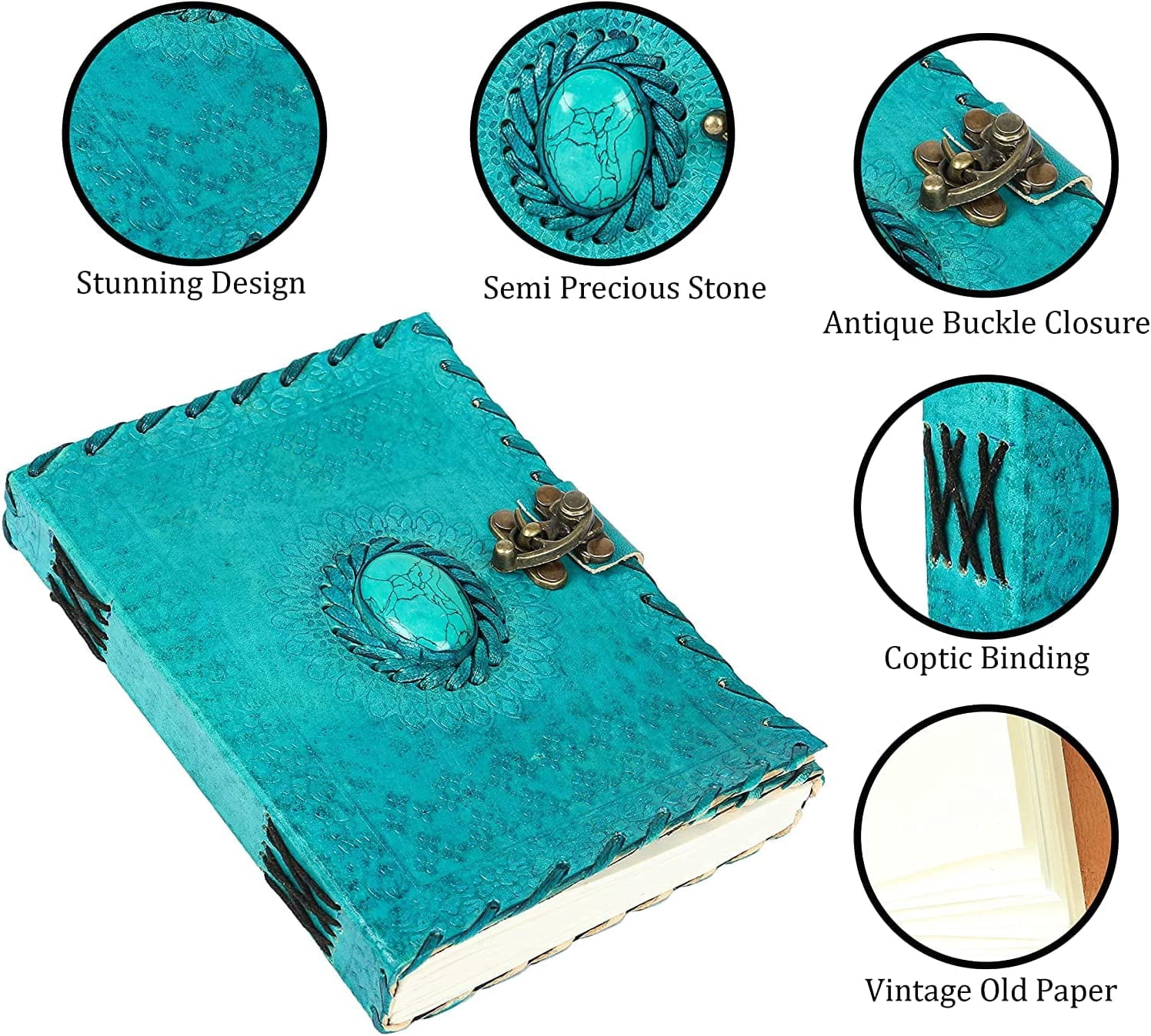 Leather Journals – Blank Spell Book of Shadows Journal with Lock Clasp Prop Vintage Notebook Journal Leather Bound Journal Witchcraft Wiccan Notebook Leather Sketchbook Drawing & Writing Book Diary