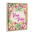 thumbnail image 4 of Stupell Industries Viva la Vida Flores Tropicales Inspirational Quotes & Sayings Painting Gold Floater Framed Art Print Wall Art, 17 x 21, 4 of 10