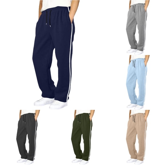 MEZZALL Boys Classic Track Joggers Side Tape Design Loose Fit Soft Fabric Daily Walking Workout Pants With Pockets, 13-14 Years