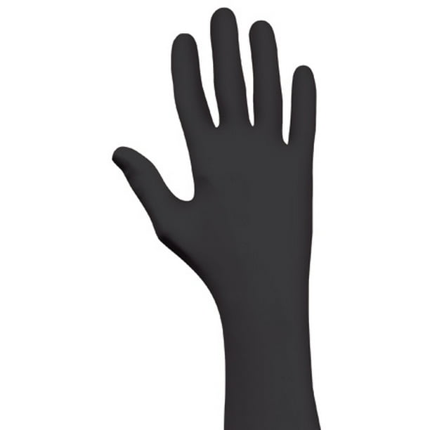 GLV2006L Black Best Nighthawk Nitrile rubber Gloves Extended Cuff Large Made In USA Pack OF