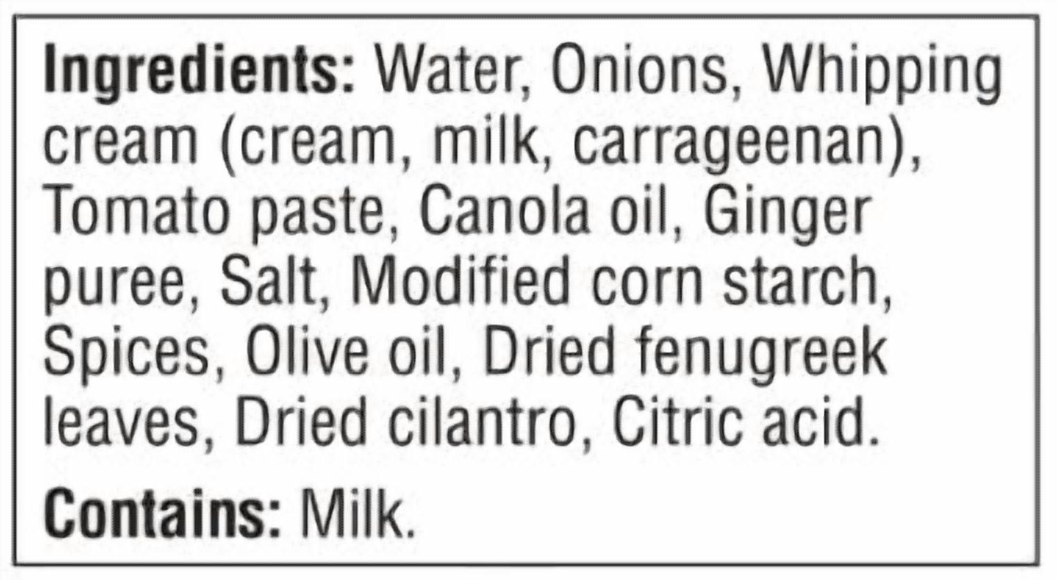 KFI Tikka Masala Vegetarian Gluten-Free Cooking Sauce, Family Size, 24oz Jar