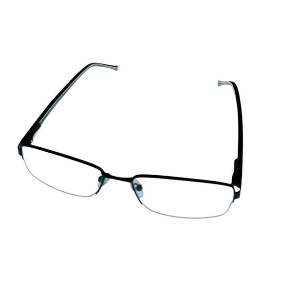 Lucky Unisex Ophthalmic Eyeglass Rimless Rectangle Metal, D315 Black 56mm