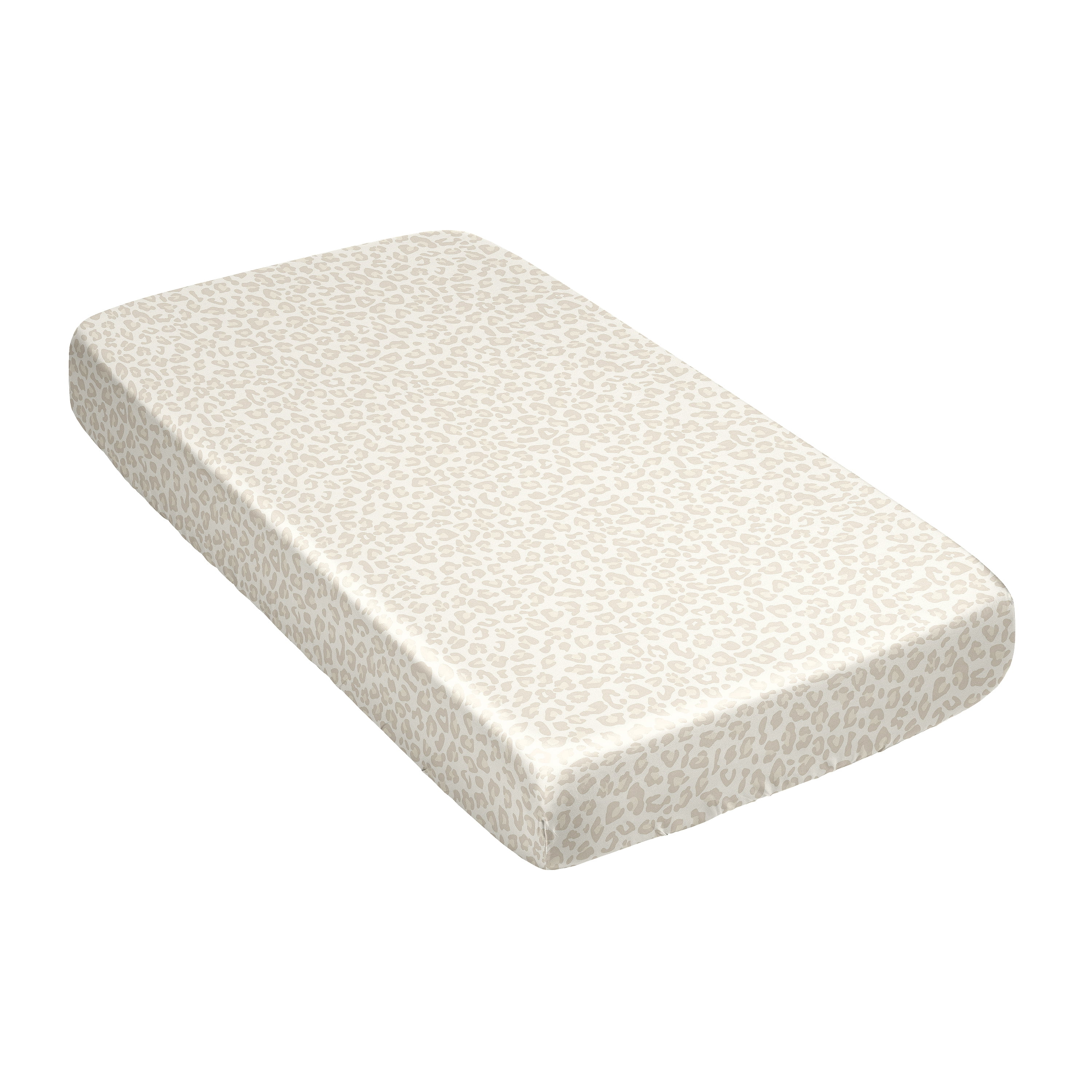 Sweet Jojo Designs Cheetah Ivory Beige Taupe Gold Tan Off White Satin Fitted Crib Sheet