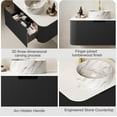 thumbnail image 3 of 24" Floating Modern Bathroom Vanity with Sink, Cabinet with Ultra-Thin Marble Ceramic Basin and Top, Extra Large Storage Drawer, Soft-Close Design, Gloss Black, 3 of 6
