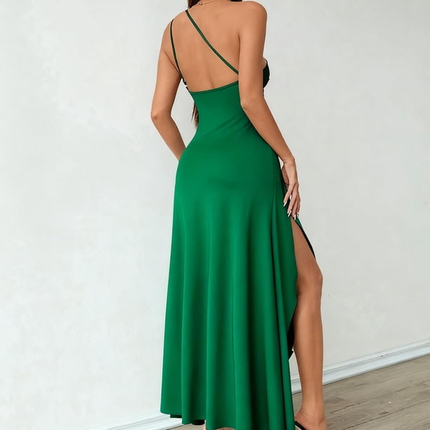 sachin and babi light blue dress Women's Summer Dressy Date Dress Ladies Cocktail Dresses Casual Bohemian  Sleeveless Suspenders Midi Sundress (Color : Green, Size : Medium) : main image 1