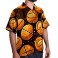 thumbnail image 2 of Basketball Men's Short Sleeve Poplin Beach Shirts, Casual Printed Button Down Summer Hawaiian Shirt - Unisex, 2 of 6