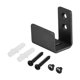 thumbnail image 1 of Guía de piso para puerta de granero, 1 paquete - Hardware de puerta de granero deslizante de acero al carbono, diseño de soporte en U ajustable (negro), 1 of 6