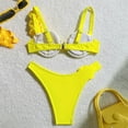 thumbnail image 4 of Linfrsh Bikini Set for Women Two Piece Swimsuits V Neck High Waist Crisscross Back Straps Womens Swimwear Yellow,M, 4 of 7