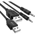 thumbnail image 1 of Cable de carga Luventg, conector de audio AUX macho de 3,5 mm a USB macho, 1 of 7