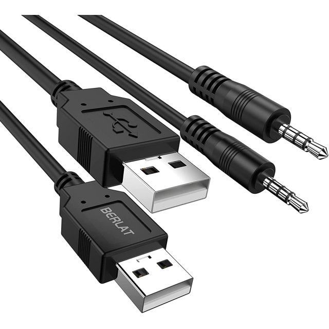 Cable de carga Luventg, conector de audio AUX macho de 3,5 mm a USB macho
