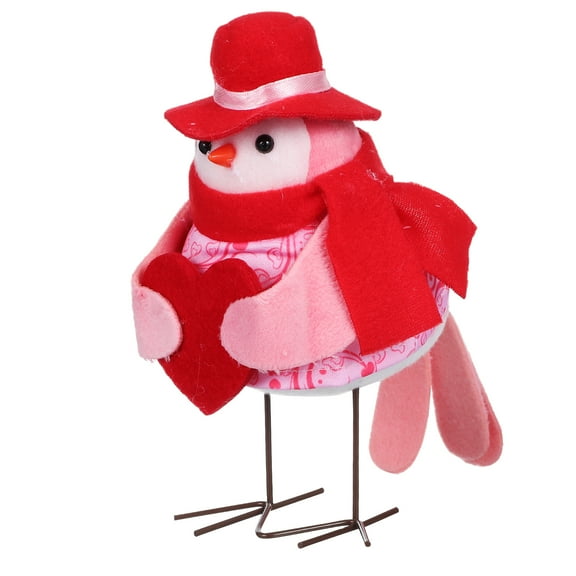 COSMOBETTY Bird Figurine Felt Cloth Iron Foam 1 Piece 7.9x6.7x3.9in