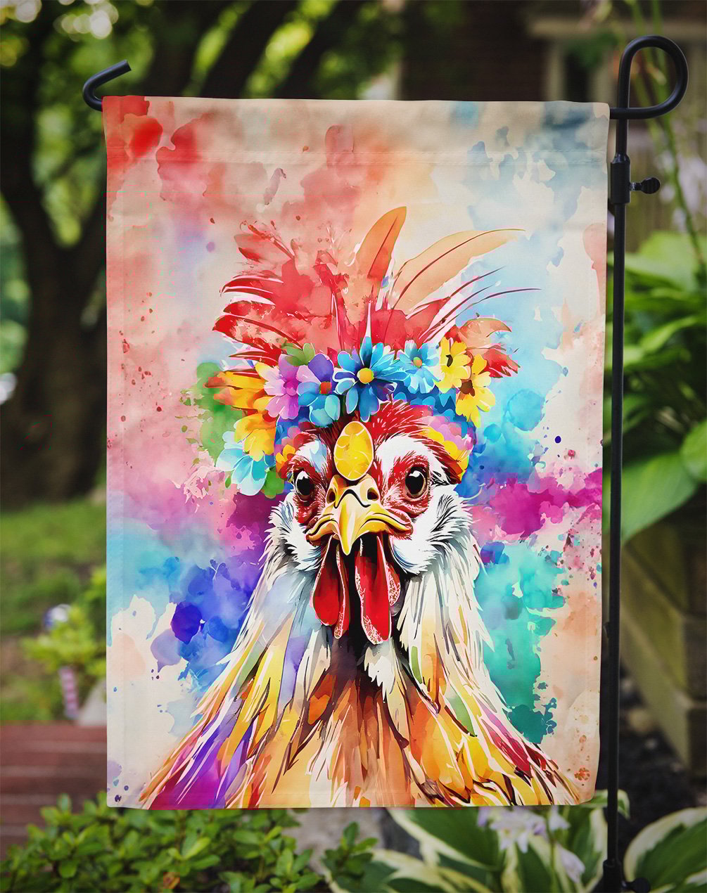 thumbnail image 3 of Hippie Animal Polish Poland Rooster Garden Flag 11.25 in x 15.5 in, 3 of 5