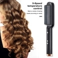 thumbnail image 2 of Hair Straightener Brush UK Plug 5 Levels Temperature Control Fast Heating 2-In-1 Multifunctional Frizz Free Ceramic Coated Hair Curler Comb Hair Styling Tool, 2 of 8