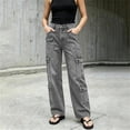 thumbnail image 2 of High Waisted Pockets Solid Color Summer Button Zipper Casual Denim Pants, 2 of 8