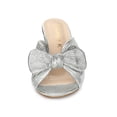 thumbnail image 6 of BLISSFUL STEP Women's Shoes Bow Chunky Heel Slip on Slide Sandals Silver 8.5, 6 of 7