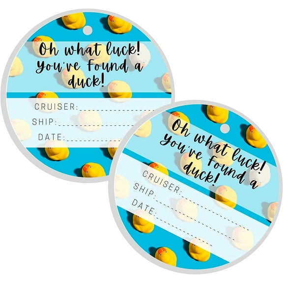 Cruising Ducks Tag with Hole  30 Pack  Carnival Rubber Cruising Duck Tag  2.5" inch Circle Tags  CruisingDucks Rubber Duck