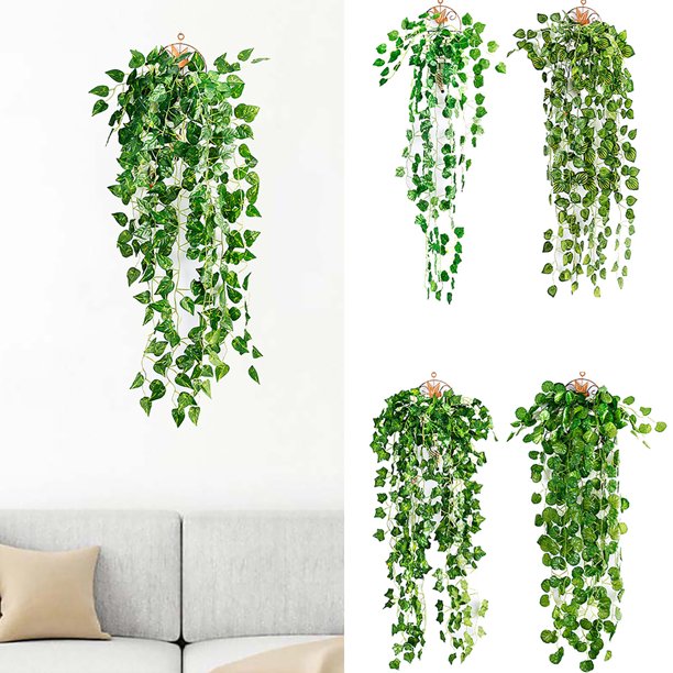 Artificial Hanging Plants,Simulation Silk Green Leaves Wall Hanging