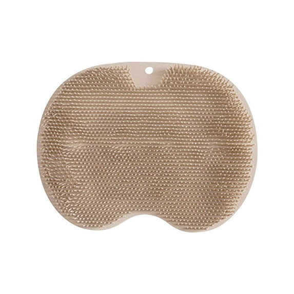 30x25cm Lazy Bathroom Accessories Spa Non-slip Skin Washing Tool Body Foot Massage Scrubber with Sucker Exfoliating Brush Mat Shower Massager Pad KHAKI
