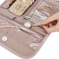 thumbnail image 7 of Travel Jewelry Case Organizer, Foldable Storage Roll for Earrings, Necklaces, Rings, Bracelets, Brooches, Pink, 7 of 7