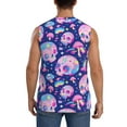 thumbnail image 4 of Lsque colorful Skull mushroom rainbow Print Men's Cotton Blend Sleeveless Muscle Shirts (S-3XL)- Moisture Wicking, Odor Protection, UPF 30+,XX-Large, 4 of 8