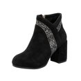 thumbnail image 3 of Willtoo Women's Ankle Booties Faux Suede Glitter Decor Block Heel Short Boots, Side Zipper Closed Toe Fashion Ankle Boots Dress Footwear, 3 of 6