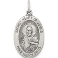 thumbnail image 1 of Sterling Silver Antiqued Sacred Heart Of Jesus Medal (22 X 15) Made In United States qc5481, 1 of 2