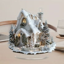 Christmas Winter Village House, Acrylic Scene Village House Building, Christmas Tabletop Ornaments Home Decoration（2D）