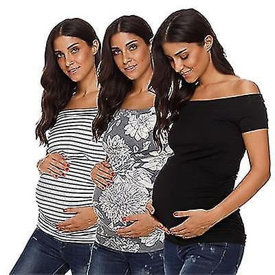 Camiseta de manga corta para embarazo de maternidad para mujerL 1pcs como pic 9