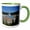 Green/White, variant on 3drose, Yellowstones Grand Prismatic from Above, 11oz Two-tone Black Mug
