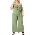 thumbnail image 2 of Agnes Orinda Women's Plus Size Overall Camisole Sleeveless Rompers Jumpsuits with Pockets 2023, 2 of 5