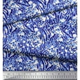 thumbnail image 2 of Soimoi Blue Velvet Fabric Leopard & Wild Animal Skin Fabric Prints by Yard 58 Inch Wide, 2 of 3