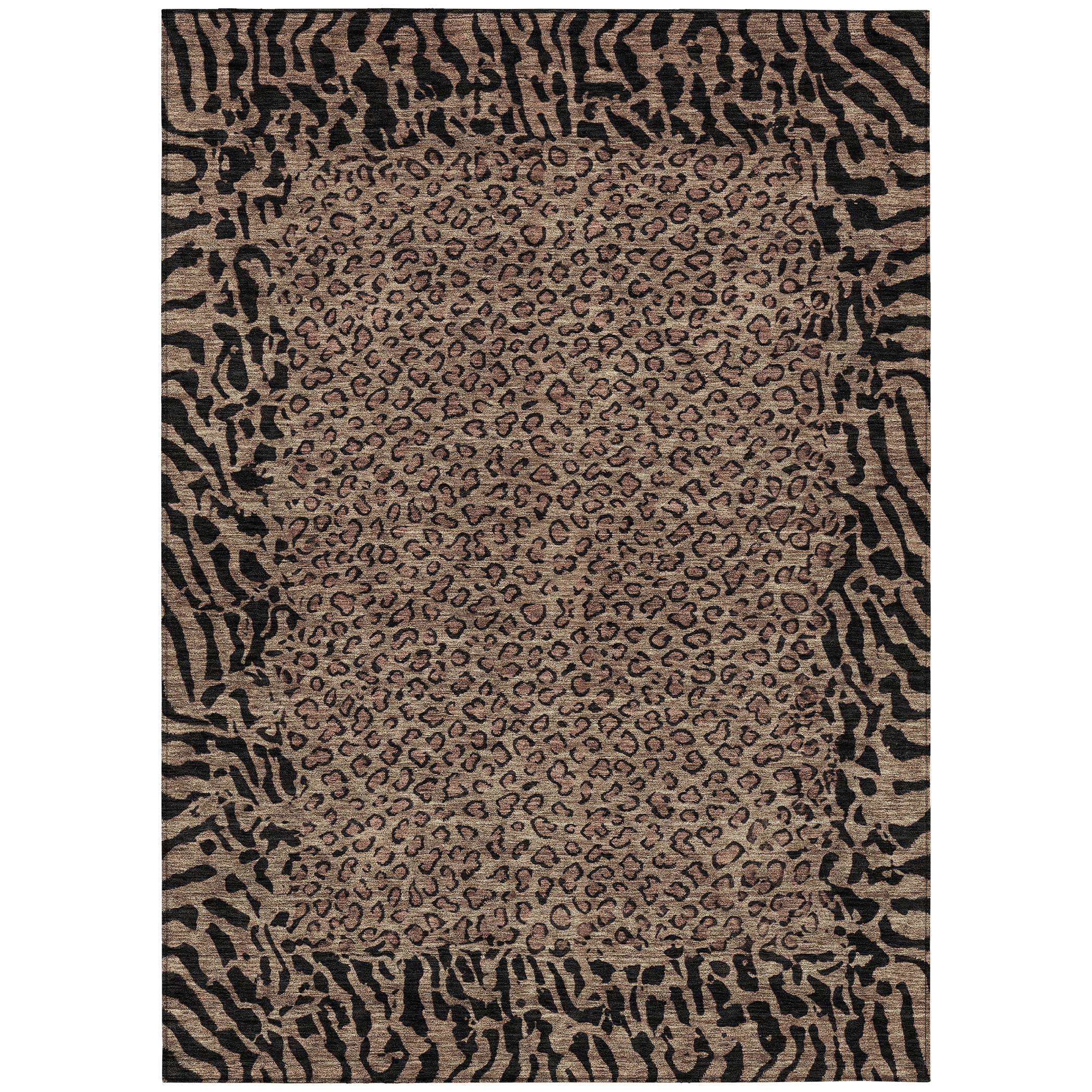 Addison Rugs Chantille Indoor/Outdoor Transitional Animal Skin Brown Washable Rectangle Rug, 10' x 14'