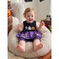 thumbnail image 4 of RUINIXCW Toddler Baby Girl Halloween Outfit Embroidered Scallop Trim Sleeveless Babydoll Tops and Plaid Bloomers 2 Piece Set, 4 of 8