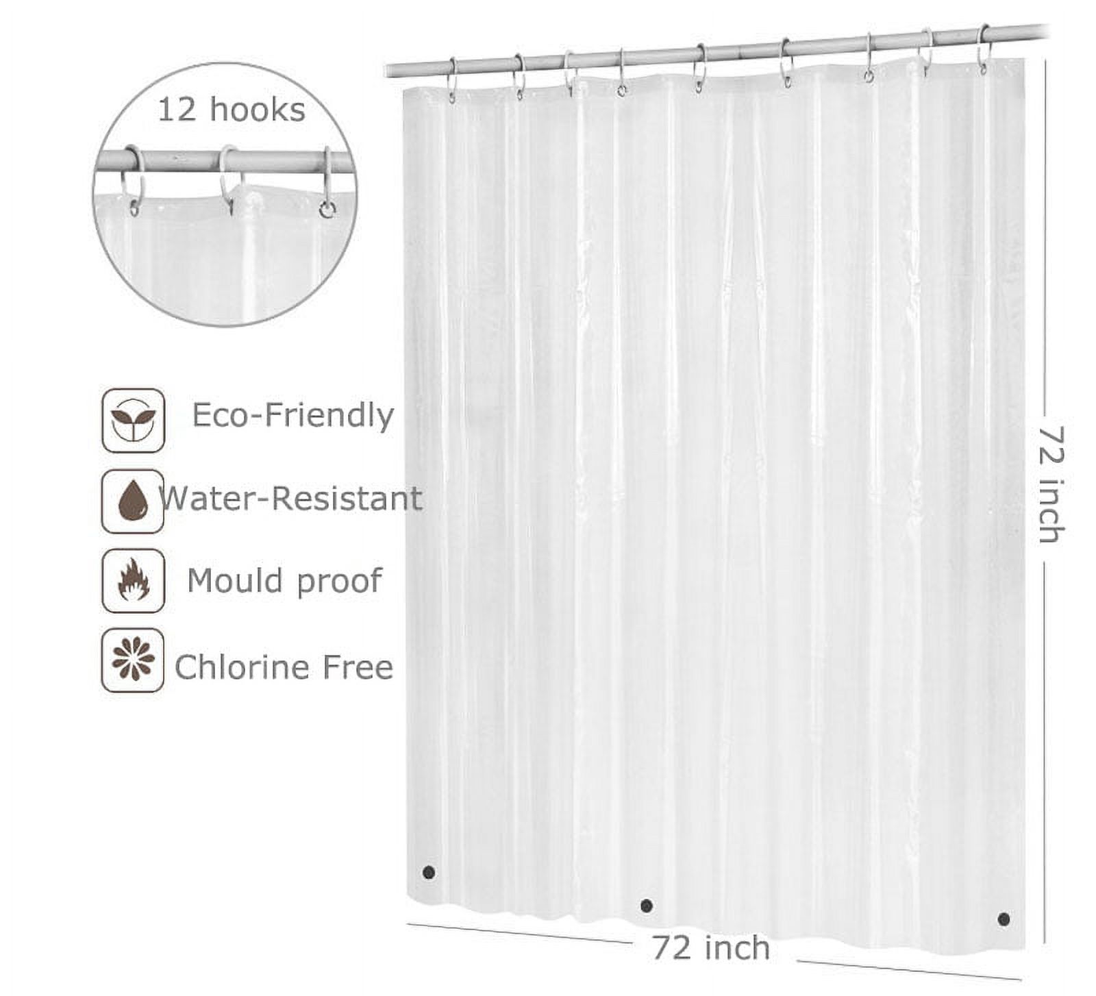 Shower Curtain Transparent Water Repellant Mildew Proof Bathroom