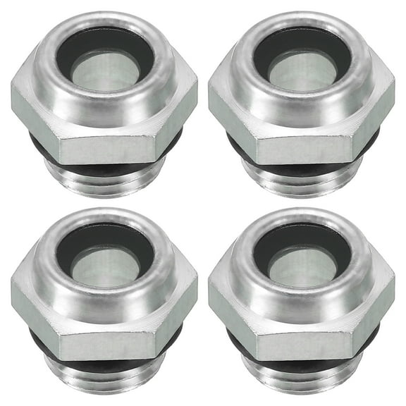 Uxcell Air Compressor Oil Sight Glass, 4 Pack G 1/4" Aluminum Oil Liquid Level Gauge
