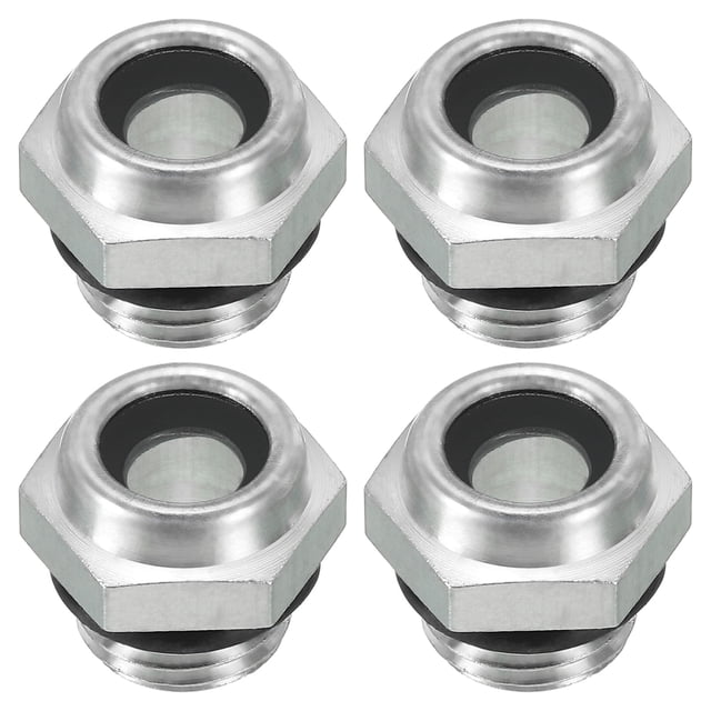 Vidrio de nivel de aceite para compresor de aire Uxcell, paquete de 4, medidor de nivel de líquido de aceite de aluminio G 1/4"