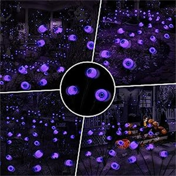 Wadada 6 LED Outdoor Solar Scary Eyeball Lights, Spooky Eyes Lights Waterproof Stake Lights Halloween Decor Cute Scary Lights for House Garden Monument Patio Fence Halloween Party Decoration Supplies