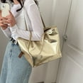 thumbnail image 5 of Women Tote Bag Faux Leather Shoulder Bag Glossy Casual Armpit Handbag for Phone Keys Cards Work Travel Parties, 5 of 8