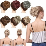 Benehair Messy Curly Hair Bun Easy Stretch Chignon Hair Extensions Clip in Updo Hairpiece Cover Ponytail Scrunchie for Women Wedding