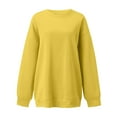 thumbnail image 2 of Vedolay Women T Shirts Casual Hoodies for Women Fall Fashion Sweatshirt Long Sleeve Pullover Casual Top,Yellow 3XL, 2 of 3
